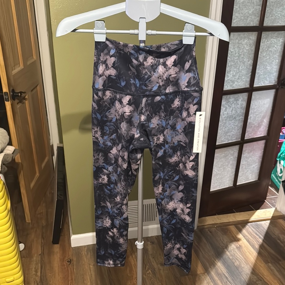 Evolution and Creation Pink and Blue Leggings High Waist